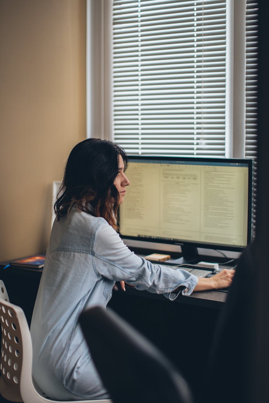 woman working from home